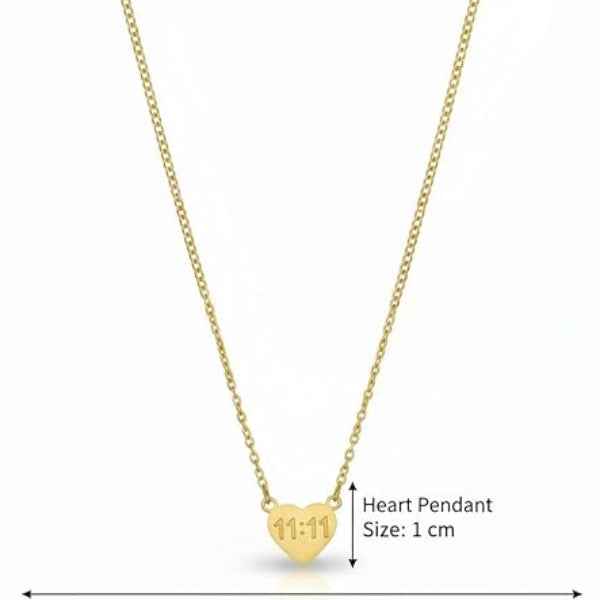11:11 Heart Necklace in Gold - Angel Number Manifestation Jewelry