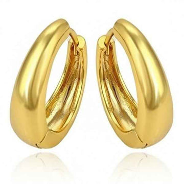 Chunky Gold Dome Hoop Earrings - Thick Huggie Jewelry Set