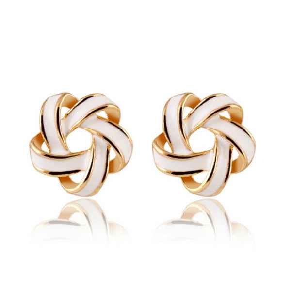 Interlocking Gold Hoop Earrings - Chunky Croissant Style Jewelry