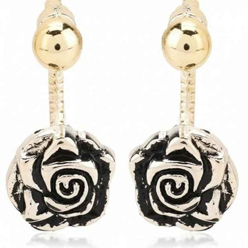 Elegant Rose Front-Back Jacket Earrings - Two-Way Stud Jewelry