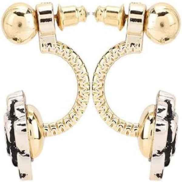 Elegant Rose Front-Back Jacket Earrings - Two-Way Stud Jewelry