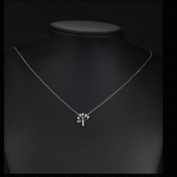 Sterling Silver Tree of Life Necklace - Dazzling Cubic Zirconia Pendant