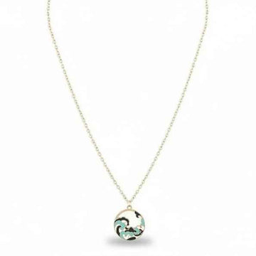 Chic Abstract Enamel Pendant Necklace | Artistic Gold Chain Jewelry