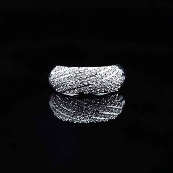 Adjustable Solitaire Ring - Classic Silver Cubic Zirconia Band