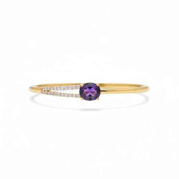 Amethyst Gold Bracelet: Dainty Purple Gemstone Jewelry for Women