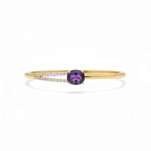 Amethyst Gold Bracelet: Dainty Purple Gemstone Jewelry for Women