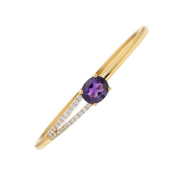 Amethyst Gold Bracelet: Dainty Purple Gemstone Jewelry for Women