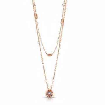 Artistic Gold Rose Necklace | Luminous Detailed Crystal Jewelry