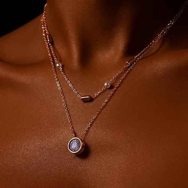 Artistic Gold Rose Necklace | Luminous Detailed Crystal Jewelry