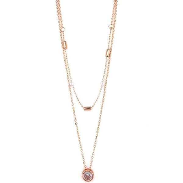 Artistic Gold Rose Necklace | Luminous Detailed Crystal Jewelry
