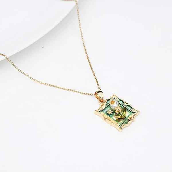 Artistic Teal Floral Medallion | Luminous Detailed Gold Jewelry