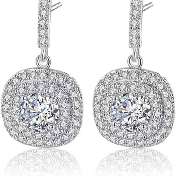 Austrian Crystal Dangle Earrings | 14k Silver Plated Stylish Jewelry