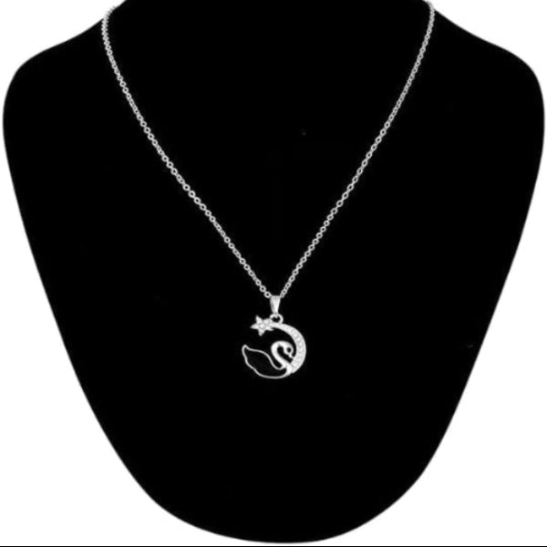 Black Swan Necklace | Sterling Silver Pendant | Crystal Animal Jewelry - LA Miraya
