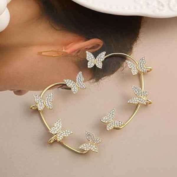 Dazzling Butterfly Ear Cuff: No Piercing CZ Jewelry for Women