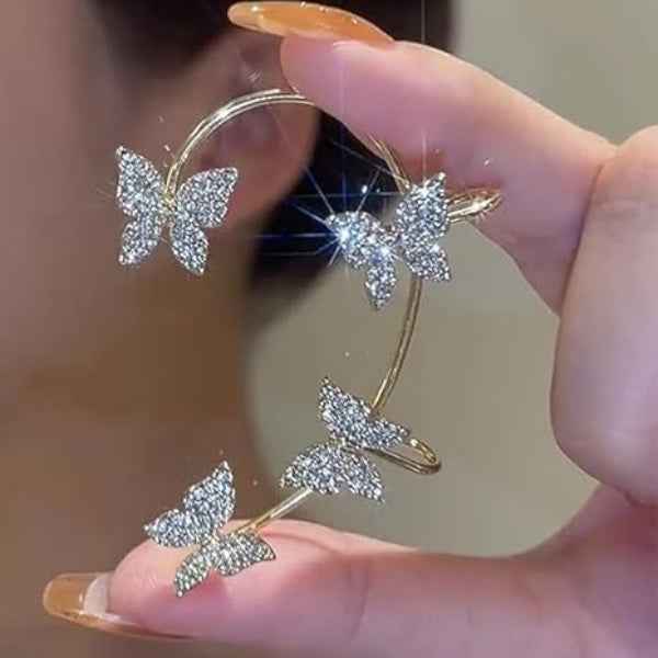 Dazzling Butterfly Ear Cuff: No Piercing CZ Jewelry for Women