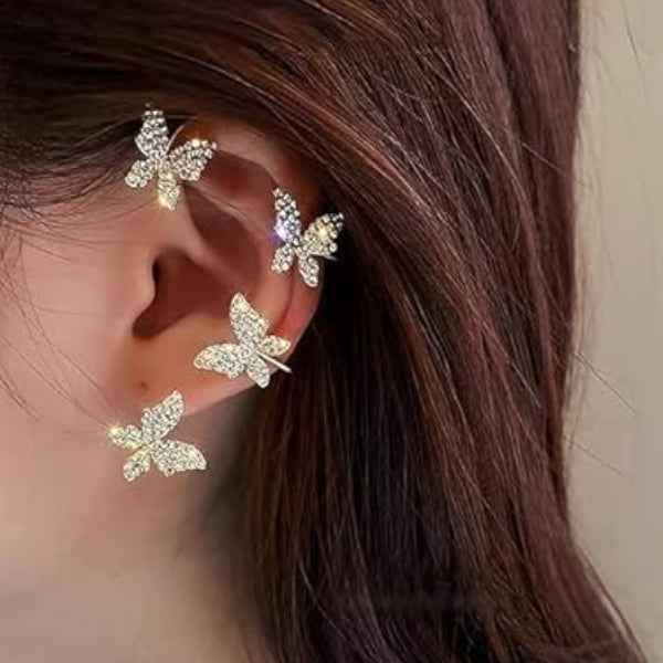 Dazzling Butterfly Ear Cuff: No Piercing CZ Jewelry for Women