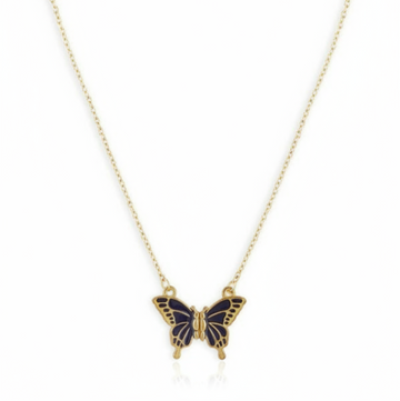 Butterfly Necklace | Gold Chain Enamel Pendant – Dainty Charm Jewelry