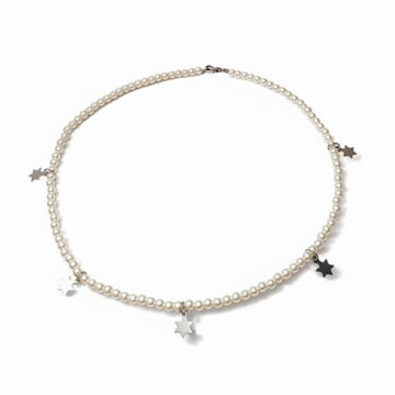 Celestial Pearl Star Choker | Lustrous Handmade Beaded Necklace