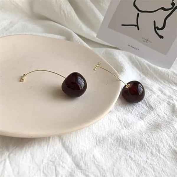 Luxurious Cherry Dangle Earrings | 14K Gold-Plated | Fine Jewelry