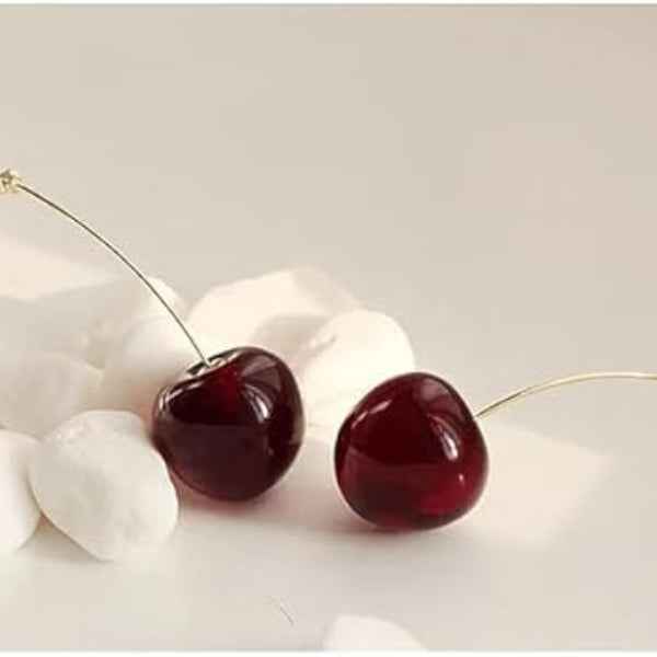 Luxurious Cherry Dangle Earrings | 14K Gold-Plated | Fine Jewelry