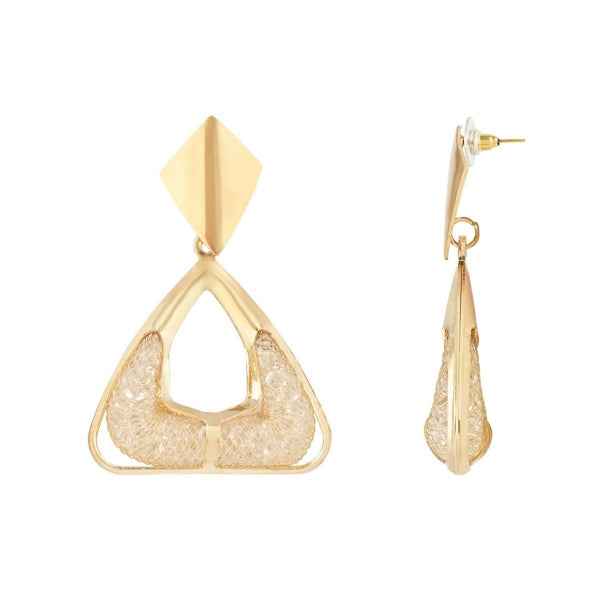 Bold Chunky Hoop Clip-On | Pave Stud Earrings Fashion Statement Jewelry