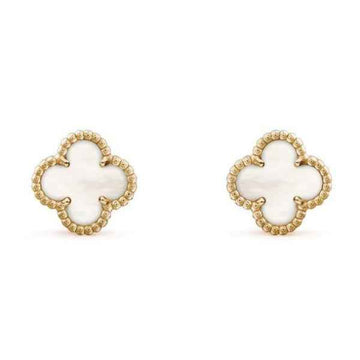 Clover Stud Earrings - Mother of Pearl Jewelry & Gold Alhambra Studs