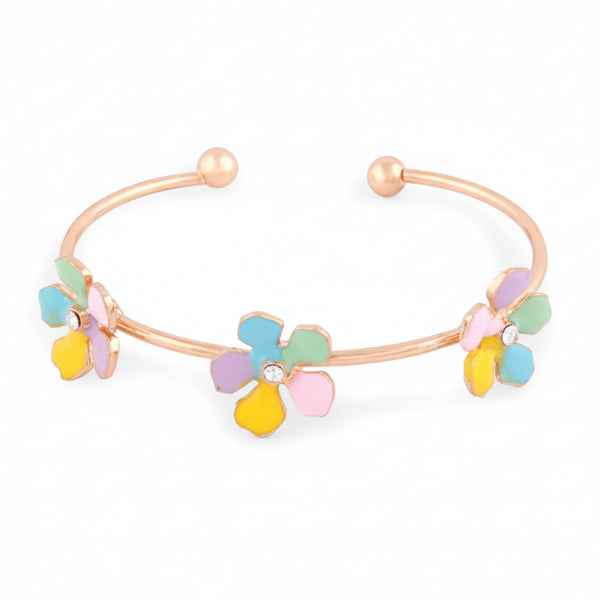 Radiant Red Crystal Rose Vine Bracelet | Chic Gold Floral Jewelry