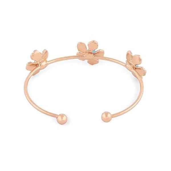 Radiant Red Crystal Rose Vine Bracelet | Chic Gold Floral Jewelry