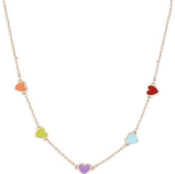 Colorful Heart Station Gold Necklace | Playful & Chic Dainty Chain - LA Miraya