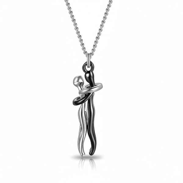 Couples Hug Necklace: Matching Pendant for Soulmates & Best Friends