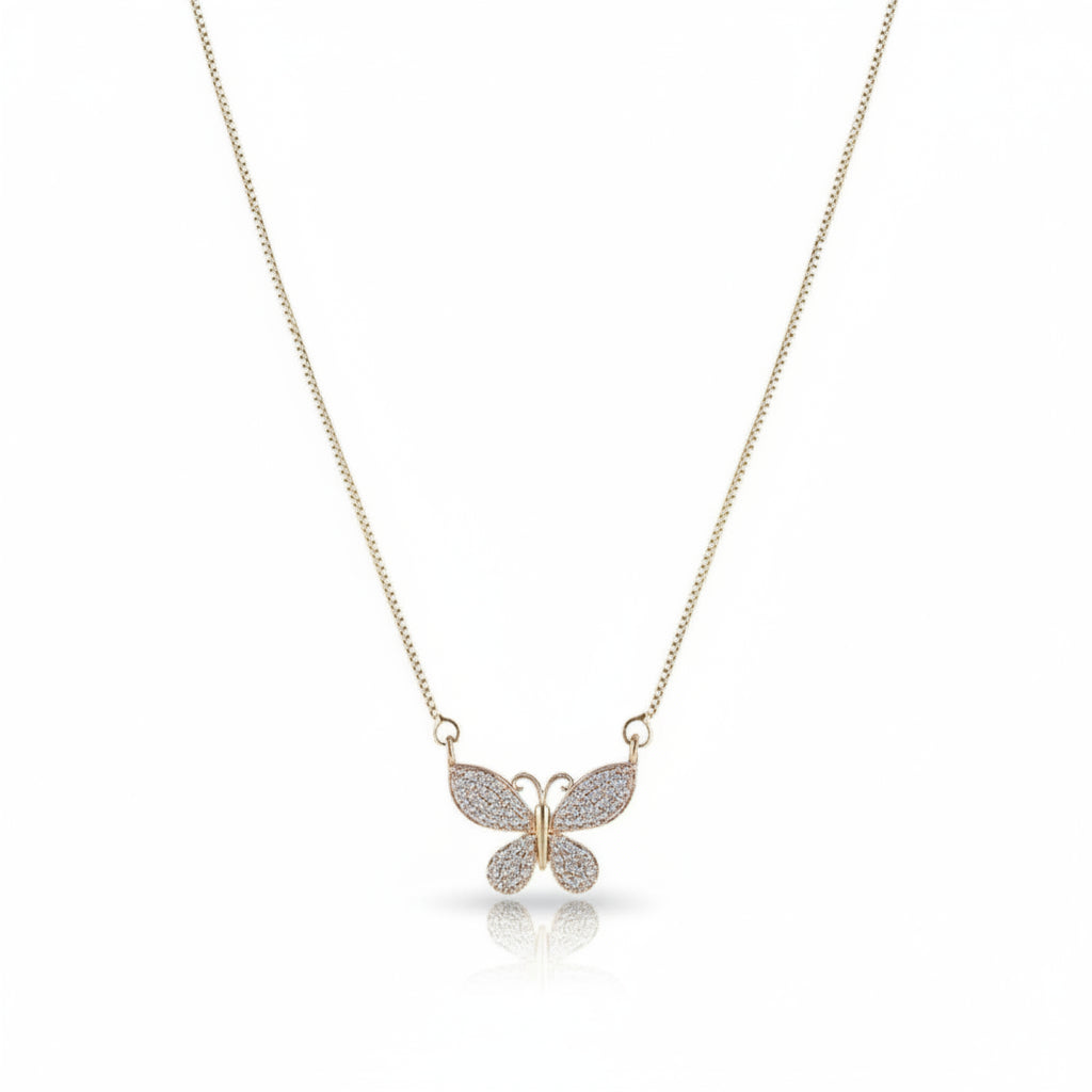 Dainty Crystal Butterfly Necklace | Gold Chain Animal Charm Jewelry - LA Miraya