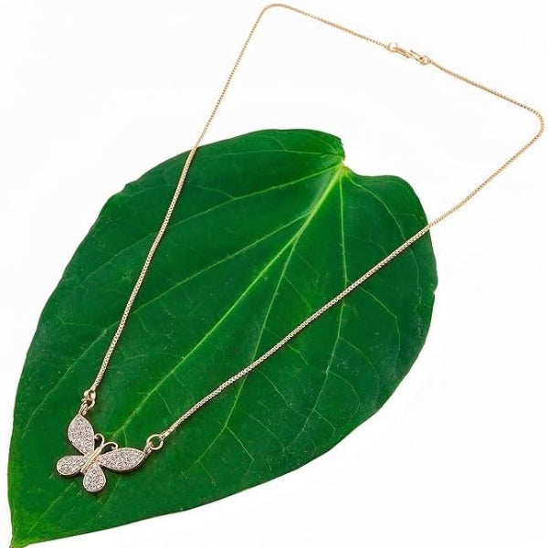 Dainty Crystal Butterfly Necklace | Gold Chain Animal Charm Jewelry - LA Miraya