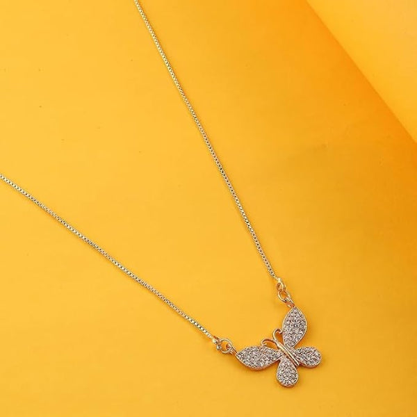 Dainty Crystal Butterfly Necklace | Gold Chain Animal Charm Jewelry - LA Miraya