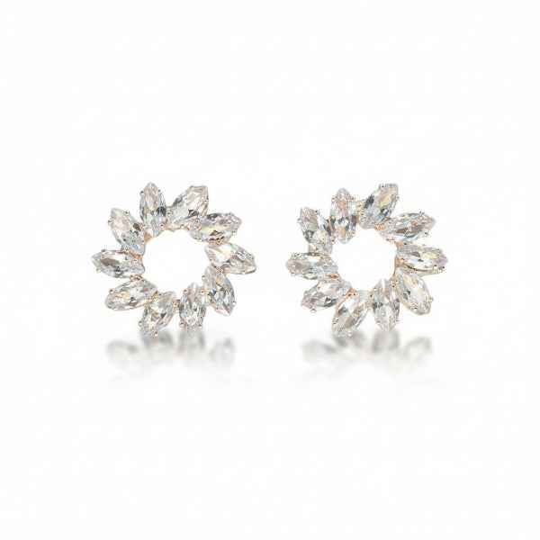 Crystal Dangler Solitaire Earrings: Stunning Bridal & Party Hoops