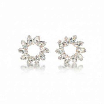 Crystal Dangler Solitaire Earrings: Stunning Bridal & Party Hoops