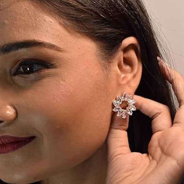 Crystal Dangler Solitaire Earrings: Stunning Bridal & Party Hoops
