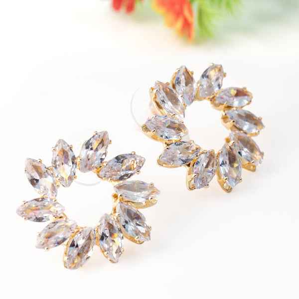 Crystal Dangler Solitaire Earrings: Stunning Bridal & Party Hoops