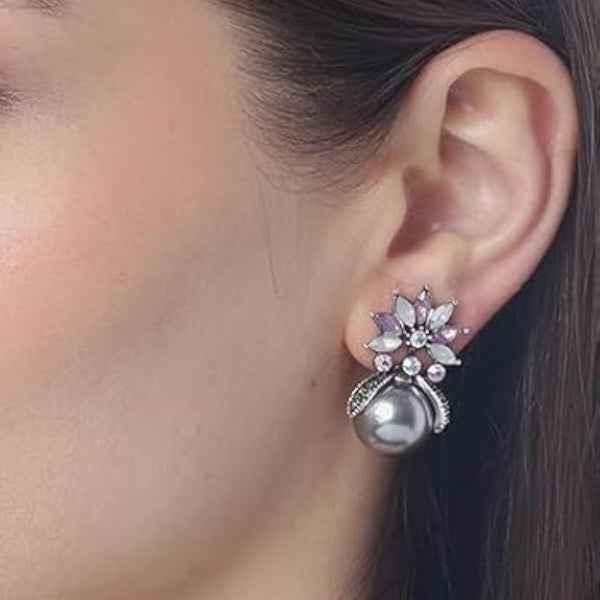 Statement Crystal Earrings | Elegant Pearl Drop Jewelry