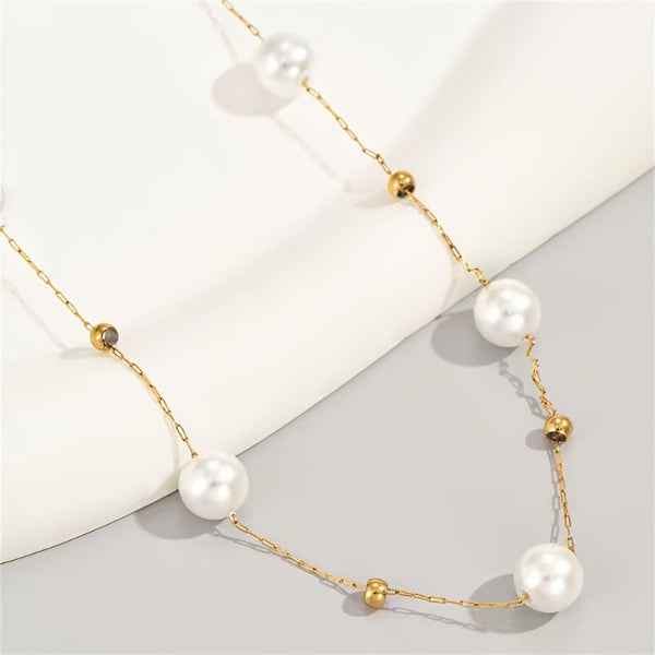 Dainty Pearl Choker Necklace | Gold Minimalist Beaded Wedding Jewelry