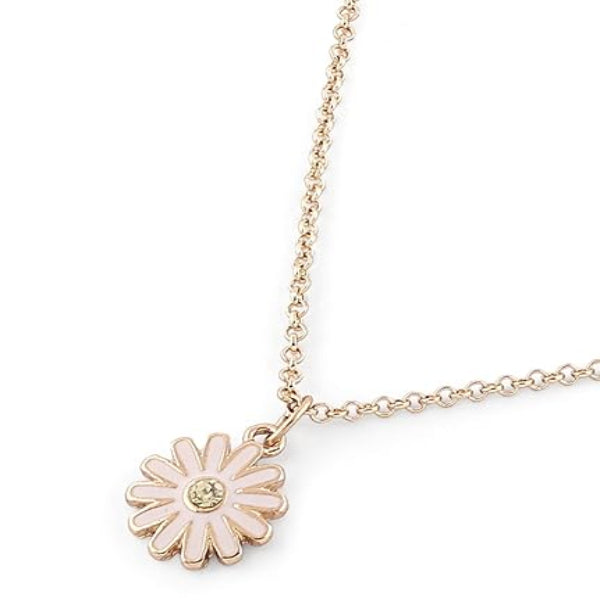 Dainty Daisy Flower Necklace | Rose Gold Enamel Charm Jewelry - LA Miraya