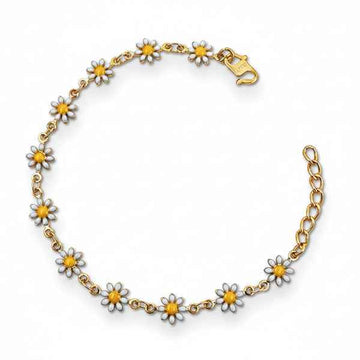 Chic Gold Daisy Flower Bracelet | Radiant Floral Summer Jewelry
