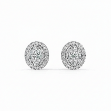 Sparkling Diamond Cluster Studs – Premium silver Plated Jewelry for Elegant Style