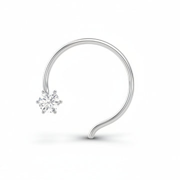 Diamond Nose Pin - Sparkling Silver Stud Nose Pin for Women and Girls