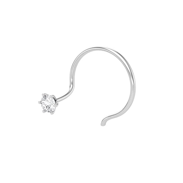 Diamond Nose Pin - Sparkling Silver Stud Nose Pin for Women and Girls