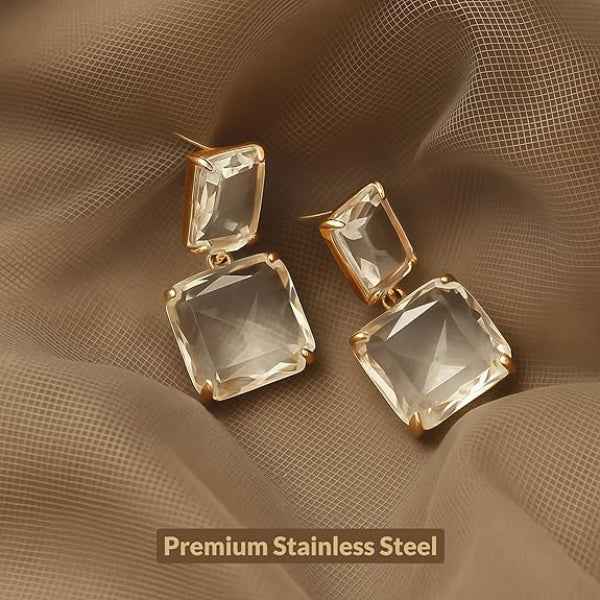 Emerald Cut Earrings - Crystal Drop Jewelry & Gold Statement Earrings