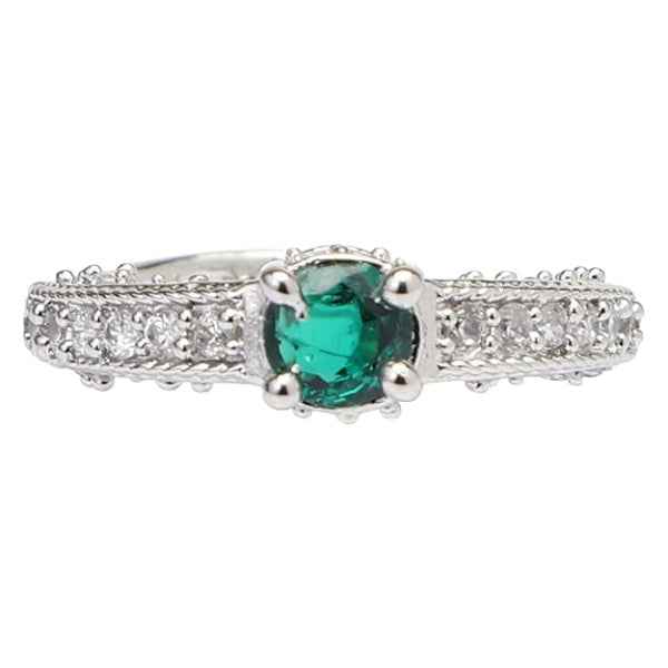 Emerald Cut Green Stone Adjustable Ring | Vintage Style Diamond Jewelry