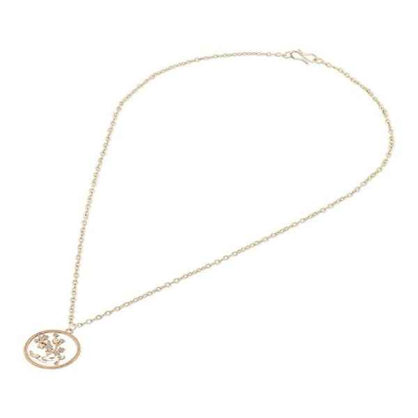 Elegant Enamelled Deer Floral Pendant Necklace | Contemporary Women's Jewelry