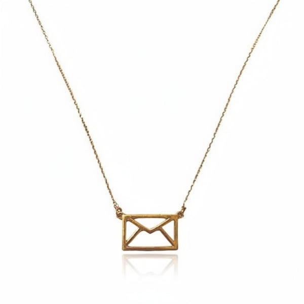 Dainty Gold Envelope Necklace | Message Jewelry & Love Letter Charm - LA Miraya