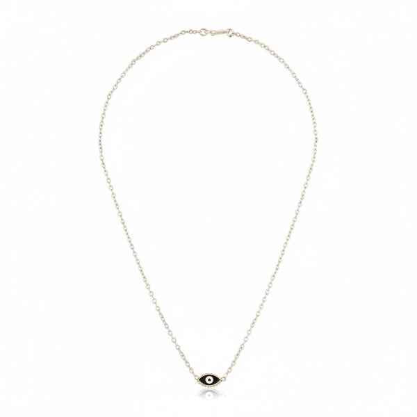 Rose Gold Evil Eye Pendant | White Enamel Protection Charm