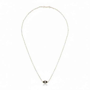 Rose Gold Evil Eye Pendant | White Enamel Protection Charm